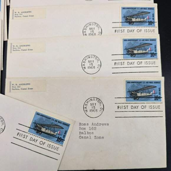 1968 First Day Of Issue Envelopes 50th Anniversary U.S. Air Mail Service LI3006 - Picture 7 of 8